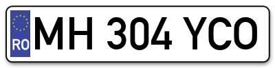 Placuta inmatriculare numar auto  MH-304-YCO, MH 304 YCO, MH304YCO