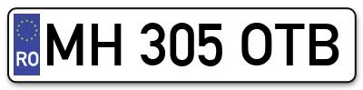 Placuta inmatriculare numar auto  MH-305-OTB, MH 305 OTB, MH305OTB