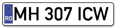 Placuta inmatriculare numar auto  MH-307-ICW, MH 307 ICW, MH307ICW