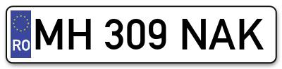 Placuta inmatriculare numar auto  MH-309-NAK, MH 309 NAK, MH309NAK