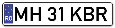 Placuta inmatriculare numar auto  MH-31-KBR, MH 31 KBR, MH31KBR