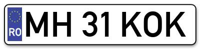 Placuta inmatriculare numar auto  MH-31-KOK, MH 31 KOK, MH31KOK