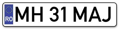 Placuta inmatriculare numar auto  MH-31-MAJ, MH 31 MAJ, MH31MAJ