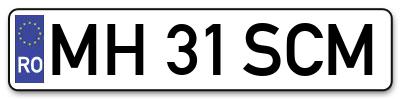 Placuta inmatriculare numar auto  MH-31-SCM, MH 31 SCM, MH31SCM