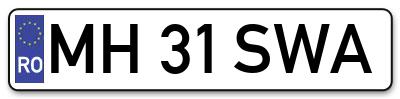 Placuta inmatriculare numar auto  MH-31-SWA, MH 31 SWA, MH31SWA