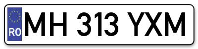 Placuta inmatriculare numar auto  MH-313-YXM, MH 313 YXM, MH313YXM