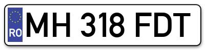 Placuta inmatriculare numar auto  MH-318-FDT, MH 318 FDT, MH318FDT