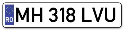 Placuta inmatriculare numar auto  MH-318-LVU, MH 318 LVU, MH318LVU