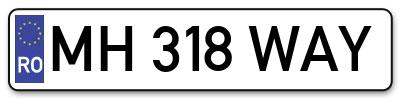 Placuta inmatriculare numar auto  MH-318-WAY, MH 318 WAY, MH318WAY