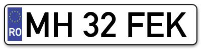 Placuta inmatriculare numar auto  MH-32-FEK, MH 32 FEK, MH32FEK