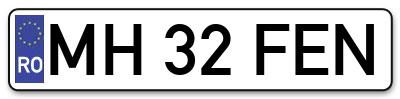 Placuta inmatriculare numar auto  MH-32-FEN, MH 32 FEN, MH32FEN