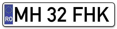Placuta inmatriculare numar auto  MH-32-FHK, MH 32 FHK, MH32FHK