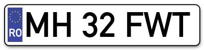 Placuta inmatriculare numar auto  MH-32-FWT, MH 32 FWT, MH32FWT