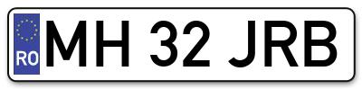 Placuta inmatriculare numar auto  MH-32-JRB, MH 32 JRB, MH32JRB