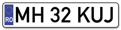 Placuta inmatriculare numar auto  MH-32-KUJ, MH 32 KUJ, MH32KUJ