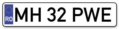Placuta inmatriculare numar auto  MH-32-PWE, MH 32 PWE, MH32PWE