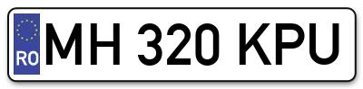 Placuta inmatriculare numar auto  MH-320-KPU, MH 320 KPU, MH320KPU