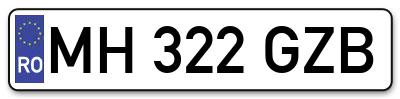Placuta inmatriculare numar auto  MH-322-GZB, MH 322 GZB, MH322GZB