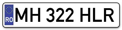 Placuta inmatriculare numar auto  MH-322-HLR, MH 322 HLR, MH322HLR
