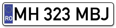 Placuta inmatriculare numar auto  MH-323-MBJ, MH 323 MBJ, MH323MBJ