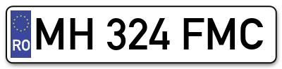 Placuta inmatriculare numar auto  MH-324-FMC, MH 324 FMC, MH324FMC