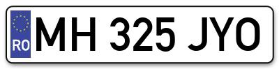 Placuta inmatriculare numar auto  MH-325-JYO, MH 325 JYO, MH325JYO