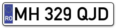 Placuta inmatriculare numar auto  MH-329-QJD, MH 329 QJD, MH329QJD