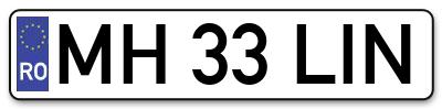 Placuta inmatriculare numar auto  MH-33-LIN, MH 33 LIN, MH33LIN