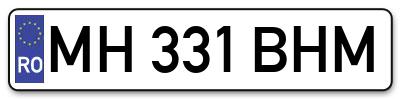 Placuta inmatriculare numar auto  MH-331-BHM, MH 331 BHM, MH331BHM