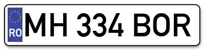 Placuta inmatriculare numar auto  MH-334-BOR, MH 334 BOR, MH334BOR