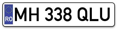 Placuta inmatriculare numar auto  MH-338-QLU, MH 338 QLU, MH338QLU