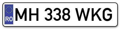 Placuta inmatriculare numar auto  MH-338-WKG, MH 338 WKG, MH338WKG