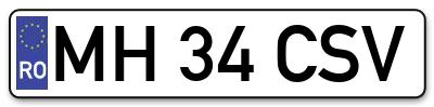 Placuta inmatriculare numar auto  MH-34-CSV, MH 34 CSV, MH34CSV