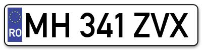 Placuta inmatriculare numar auto  MH-341-ZVX, MH 341 ZVX, MH341ZVX