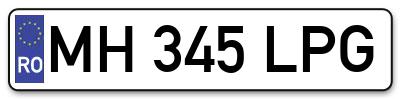 Placuta inmatriculare numar auto  MH-345-LPG, MH 345 LPG, MH345LPG
