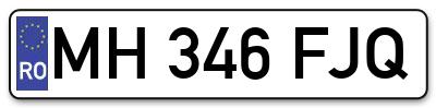 Placuta inmatriculare numar auto  MH-346-FJQ, MH 346 FJQ, MH346FJQ
