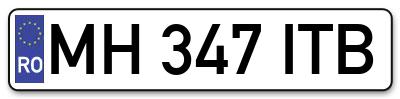 Placuta inmatriculare numar auto  MH-347-ITB, MH 347 ITB, MH347ITB