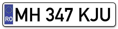 Placuta inmatriculare numar auto  MH-347-KJU, MH 347 KJU, MH347KJU