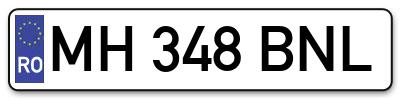 Placuta inmatriculare numar auto  MH-348-BNL, MH 348 BNL, MH348BNL
