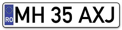 Placuta inmatriculare numar auto  MH-35-AXJ, MH 35 AXJ, MH35AXJ