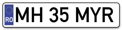Placuta inmatriculare numar auto  MH-35-MYR, MH 35 MYR, MH35MYR