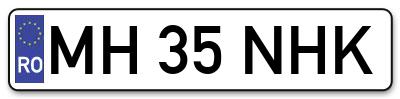 Placuta inmatriculare numar auto  MH-35-NHK, MH 35 NHK, MH35NHK