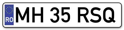 Placuta inmatriculare numar auto  MH-35-RSQ, MH 35 RSQ, MH35RSQ