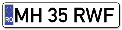 Placuta inmatriculare numar auto  MH-35-RWF, MH 35 RWF, MH35RWF