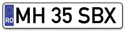 Placuta inmatriculare numar auto  MH-35-SBX, MH 35 SBX, MH35SBX