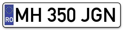 Placuta inmatriculare numar auto  MH-350-JGN, MH 350 JGN, MH350JGN