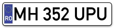 Placuta inmatriculare numar auto  MH-352-UPU, MH 352 UPU, MH352UPU
