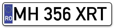 Placuta inmatriculare numar auto  MH-356-XRT, MH 356 XRT, MH356XRT