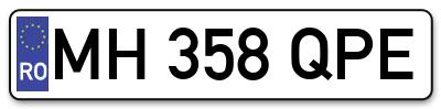 Placuta inmatriculare numar auto  MH-358-QPE, MH 358 QPE, MH358QPE