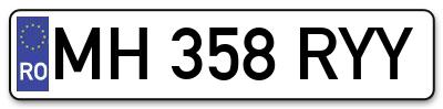 Placuta inmatriculare numar auto  MH-358-RYY, MH 358 RYY, MH358RYY